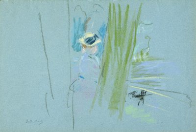 Woman fishing at a lake, 1885 by Berthe Morisot
